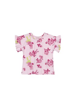 T-shirt dziewczęcy w kwiatki - różowy ze sklepu 5.10.15 w kategorii Bluzki dziewczęce - zdjęcie 169710943