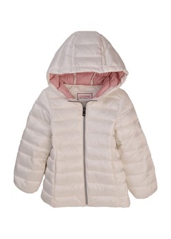 Biała kurtka dziewczęca pikowana z kapturem i różową podszewką ze sklepu 5.10.15 w kategorii Kurtki dziewczęce - zdjęcie 169710982