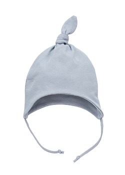 Wiązana czapka niemowlęca z bawełny- błękitna- Hello! ze sklepu 5.10.15 w kategorii Czapki dziecięce - zdjęcie 169711062