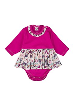 Body sukienka długi rękaw różowe z falbanką ze sklepu 5.10.15 w kategorii Body niemowlęce - zdjęcie 169711113