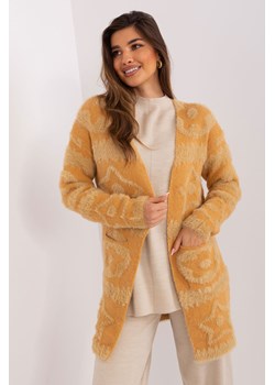 Camelowy kardigan we wzory ze sklepu 5.10.15 w kategorii Swetry damskie - zdjęcie 169711261