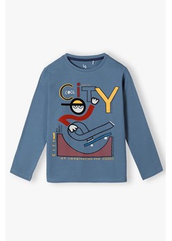 Bluzka dla chłopca bawełniana niebieska z nadrukami ze sklepu 5.10.15 w kategorii T-shirty chłopięce - zdjęcie 169711402
