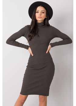 Ciemna khaki sukienka Livia RUE PARIS ze sklepu 5.10.15 w kategorii Sukienki - zdjęcie 169711422