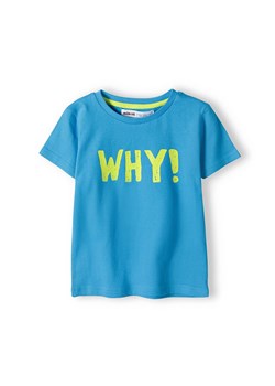 Niebieska koszulka niemowlęca z bawełny- Why! ze sklepu 5.10.15 w kategorii Koszulki niemowlęce - zdjęcie 169711542