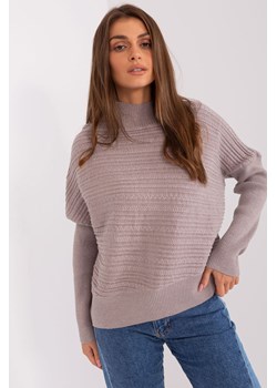 Ciemnobeżowy asymetryczny sweter damski nietoperz ze sklepu 5.10.15 w kategorii Swetry damskie - zdjęcie 169711772