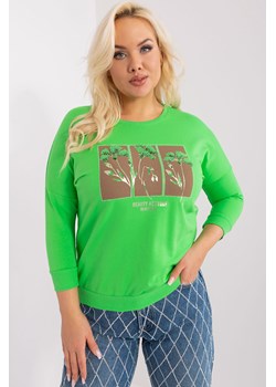 Damska bluzka plus size z nadrukiem jasny zielony ze sklepu 5.10.15 w kategorii Bluzki damskie - zdjęcie 169711824