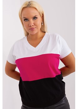 Biało-czarna bluzka damska plus size z bawełny ze sklepu 5.10.15 w kategorii Bluzki damskie - zdjęcie 169711834