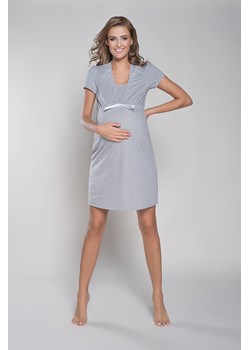 Koszula nocna ciążowa RADOŚĆ krótki rękawek - melanż ze sklepu 5.10.15 w kategorii Bielizna ciążowa - zdjęcie 169712093