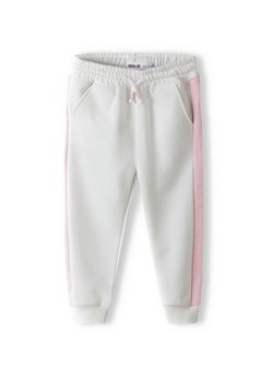 Białe spodnie dresowe dziewczęce z paskami ze sklepu 5.10.15 w kategorii Spodnie dziewczęce - zdjęcie 169712123