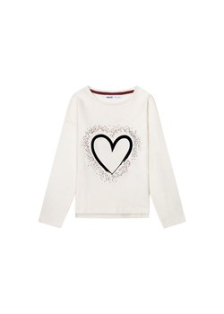 Biała bluzka dziewczęca z sercem ze sklepu 5.10.15 w kategorii Bluzki dziewczęce - zdjęcie 169712152
