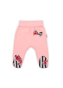 Półśpiochy niemowlęce z kolorowymi wstawkiami - różowe ze sklepu 5.10.15 w kategorii Spodnie i półśpiochy - zdjęcie 169712454