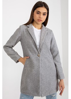 Szary damski płaszcz z kieszeniami OCH BELLA ze sklepu 5.10.15 w kategorii Płaszcze damskie - zdjęcie 169712722