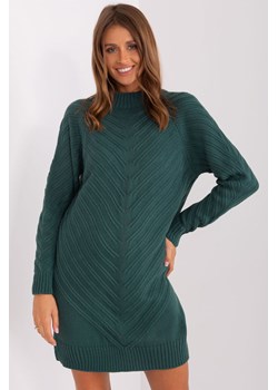 Długi sweter oversize we wzory ciemny zielony ze sklepu 5.10.15 w kategorii Swetry damskie - zdjęcie 169712834
