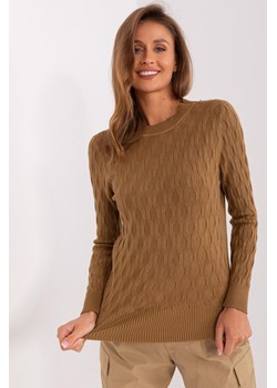 Sweter klasyczny z bawełną jasny brązowy ze sklepu 5.10.15 w kategorii Swetry damskie - zdjęcie 169712883