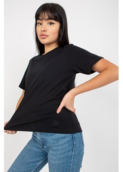 Czarny t-shirt jednokolorowy z okrągłym dekoltem MAYFLIES ze sklepu 5.10.15 w kategorii Bluzki damskie - zdjęcie 169713092
