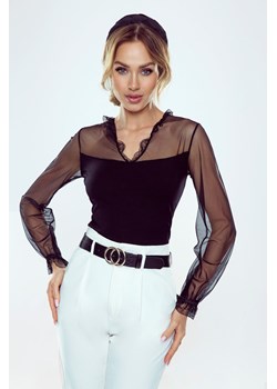 Kayla czarna bluzka damska z długim rękawem ze sklepu 5.10.15 w kategorii Bluzki damskie - zdjęcie 169713361