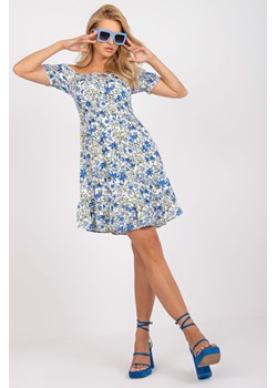 Sukienka damska do kolan niebieska w kwiaty ze sklepu 5.10.15 w kategorii Sukienki - zdjęcie 169713522