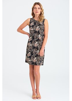 Czarna sukienka damska z wiskozy z nadrukiem w liście ze sklepu 5.10.15 w kategorii Sukienki - zdjęcie 169713804