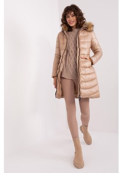 Ciemnobeżowa kurtka zimowa damska z kapturem ze sklepu 5.10.15 w kategorii Kurtki damskie - zdjęcie 169713944