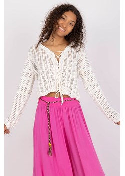 Sweter damski ażurowy -  biały ze sklepu 5.10.15 w kategorii Swetry damskie - zdjęcie 169714042
