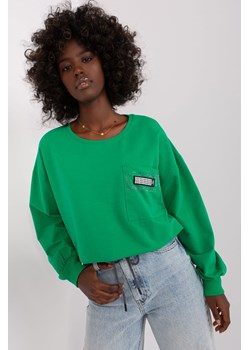 Zielona krótka bluzka damska na co dzień z kieszonką ze sklepu 5.10.15 w kategorii Bluzki damskie - zdjęcie 169714171