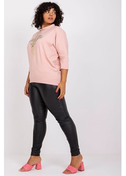 Brudnoróżowa bluzka plus size bawełniana Aileen ze sklepu 5.10.15 w kategorii Bluzki damskie - zdjęcie 169714241