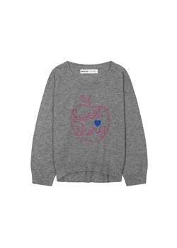 Szary sweter dziewczęcy z jabłuszkiem ze sklepu 5.10.15 w kategorii Swetry dziewczęce - zdjęcie 169714304