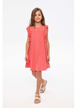 Różowa sukienka letnia dla dziewczynki z falbankami ze sklepu 5.10.15 w kategorii Sukienki dziewczęce - zdjęcie 169714613