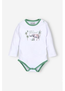 Body niemowlęce z bawełny organicznej dla chłopca - Safari - zielone ze sklepu 5.10.15 w kategorii Body niemowlęce - zdjęcie 169714742