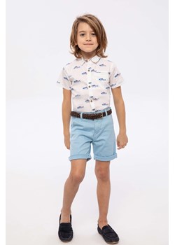 Błękitne szorty dla chłopca typu oxford z bawełny ze sklepu 5.10.15 w kategorii Spodenki chłopięce - zdjęcie 169714850
