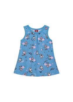 Niebieska bawełniana sukienka niemowlęca z nadrukiem ze sklepu 5.10.15 w kategorii Sukienki niemowlęce - zdjęcie 169714971