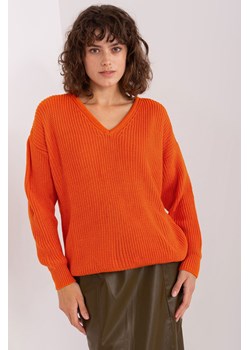 Pomarańczowy sweter damski o kroju oversize ze sklepu 5.10.15 w kategorii Swetry damskie - zdjęcie 169715053