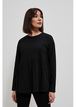 Bawełniana bluzka z długim rękawem czarna ze sklepu 5.10.15 w kategorii Bluzki damskie - zdjęcie 169715130