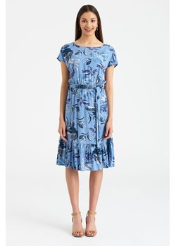 Sukienka damska z krótkim rękawem z motywem roślinnym ze sklepu 5.10.15 w kategorii Sukienki - zdjęcie 169715653