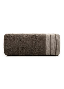 Brązowy ręcznik z ozdobnymi pasami 50x90 cm ze sklepu 5.10.15 w kategorii Ręczniki - zdjęcie 169715722