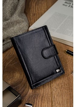 Skórzany portfel na karty z eleganckimi przeszyciami — Rovicky ze sklepu 5.10.15 w kategorii Portfele męskie - zdjęcie 169715801