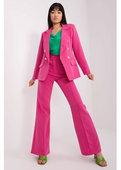 Ciemnoróżowy komplet elegancki ze spodniami ze sklepu 5.10.15 w kategorii Komplety i garnitury damskie - zdjęcie 169715914