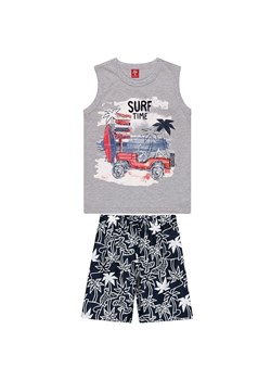 Komplet chłopięcy t-shirt z autem i granatowe spodenki ze sklepu 5.10.15 w kategorii Piżamy dziecięce - zdjęcie 169716073