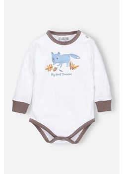 Body niemowlęce ecru z bawełny organicznej dla chłopca- lisek ze sklepu 5.10.15 w kategorii Body niemowlęce - zdjęcie 169716363