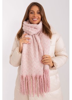 Zimowy szal damski we wzory jasny różowy ze sklepu 5.10.15 w kategorii Szaliki i chusty damskie - zdjęcie 169716394
