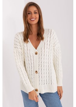 Damski sweter rozpinany z dodatkiem wełny ecru ze sklepu 5.10.15 w kategorii Swetry damskie - zdjęcie 169716581