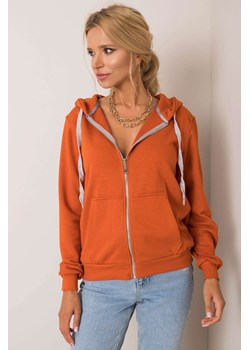 Ciemno pomarańczowa bluza rozpinana z kapturem Linda ze sklepu 5.10.15 w kategorii Bluzy damskie - zdjęcie 169716623