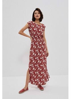 Letnia burgundowa sukienka damska maxi w kwiaty ze sklepu 5.10.15 w kategorii Sukienki - zdjęcie 169716632