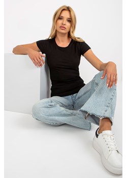 Czarny damski t-shirt basic z bawełny ze sklepu 5.10.15 w kategorii Bluzki damskie - zdjęcie 169716764