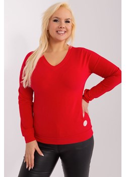 Bluzka plus size z dekoltem w serek czerwony ze sklepu 5.10.15 w kategorii Bluzki damskie - zdjęcie 169716783