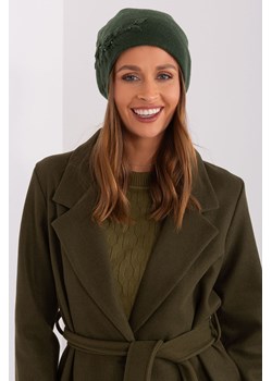 Czapka damska dzianinowa ciemny zielony ze sklepu 5.10.15 w kategorii Czapki zimowe damskie - zdjęcie 169717122