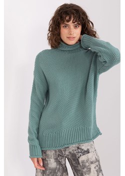 Turkusowy damski sweter z golfem i długim rękawem ze sklepu 5.10.15 w kategorii Swetry damskie - zdjęcie 169717333