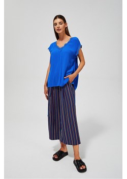 Luźna bluzka damska z krótkim rękawem niebieska ze sklepu 5.10.15 w kategorii Bluzki damskie - zdjęcie 169717453