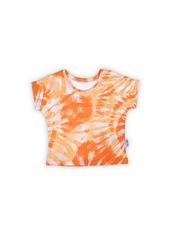 Bawełniana koszulka chłopięca we wzory pomarańczowa ze sklepu 5.10.15 w kategorii T-shirty chłopięce - zdjęcie 169717580