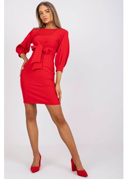 Czerwona krótka sukienka koktajlowa z rękawem 3/4 ze sklepu 5.10.15 w kategorii Sukienki - zdjęcie 169717600